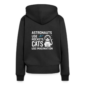 Chat, Astronaute, Astronomie, Système Solaire Externe - Sweat à capuche Premium bio Femme - noir - Dos - Julia (174cm)