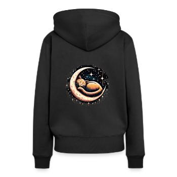 Chat, Astronaute, Astronomie, Système Solaire Externe - Sweat à capuche Premium bio Femme - noir - Dos - Julia (174cm)