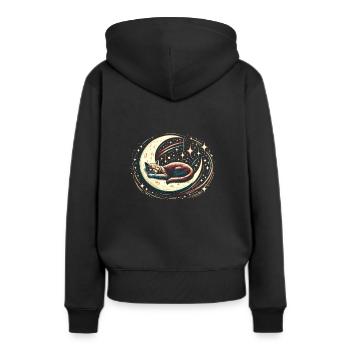 Chat, Astronaute, Astronomie, Système Solaire Externe - Sweat à capuche Premium bio Femme - noir - Dos - Julia (174cm)