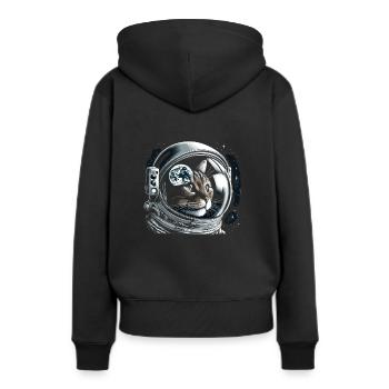 Chat, Astronaute, Astronomie, Système Solaire Externe - Sweat à capuche Premium bio Femme - noir - Dos - Julia (174cm)