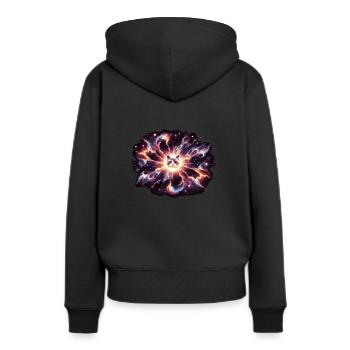 Chat, Astronaute, Astronomie, Système Solaire Externe - Sweat à capuche Premium bio Femme - noir - Dos - Julia (174cm)