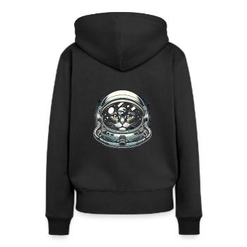 Chat, Astronaute, Astronomie, Système Solaire Externe - Sweat à capuche Premium bio Femme - noir - Dos - Julia (174cm)