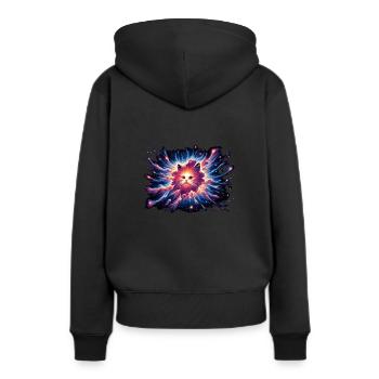 Chat, Astronaute, Astronomie, Système Solaire Externe - Sweat à capuche Premium bio Femme - noir - Dos - Julia (174cm)