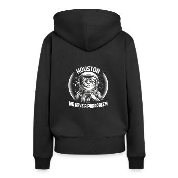 Chat, Astronaute, Astronomie, Système Solaire Externe - Sweat à capuche Premium bio Femme - noir - Dos - Julia (174cm)