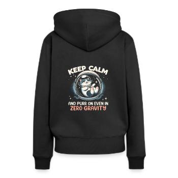 Chat, Astronaute, Astronomie, Système Solaire Externe - Sweat à capuche Premium bio Femme - noir - Dos - Julia (174cm)
