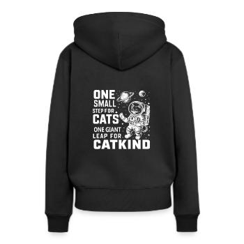 Chat, Astronaute, Astronomie, Système Solaire Externe - Sweat à capuche Premium bio Femme - noir - Dos - Julia (174cm)
