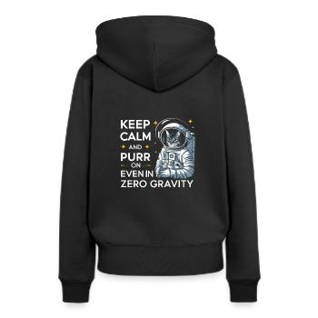 Chat, Astronaute, Astronomie, Système Solaire Externe - Sweat à capuche Premium bio Femme - noir - Dos - Julia (174cm)