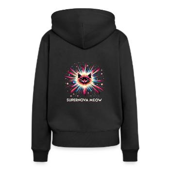 Chat, Astronaute, Astronomie, Système Solaire Externe - Sweat à capuche Premium bio Femme - noir - Dos - Julia (174cm)