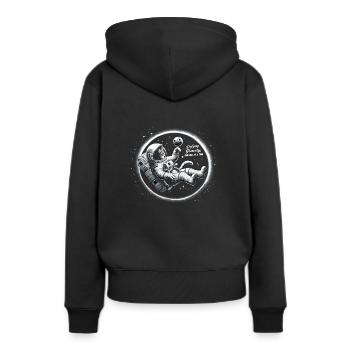 Chat, Astronaute, Astronomie, Système Solaire Externe - Sweat à capuche Premium bio Femme - noir - Dos - Julia (174cm)