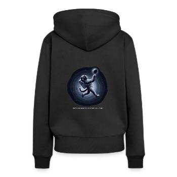 Chat, Astronaute, Astronomie, Système Solaire Externe - Sweat à capuche Premium bio Femme - noir - Dos - Julia (174cm)