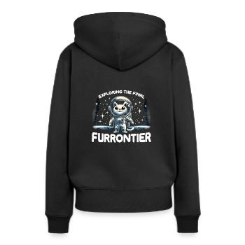 Chat, Astronaute, Astronomie, Système Solaire Externe - Sweat à capuche Premium bio Femme - noir - Dos - Julia (174cm)