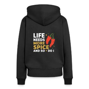 Amateur de cuisine épicée, chef des Chili Peppers - Sweat à capuche Premium bio Femme - noir - Dos - Julia (174cm)