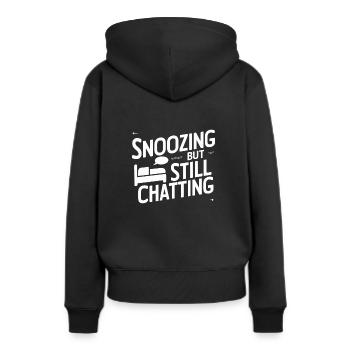 Parler dans le sommeil, Somniloquie, Parler dans le sommeil - Sweat à capuche Premium bio Femme - noir - Dos - Julia (174cm)