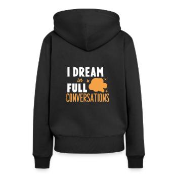 Parler dans le sommeil, Somniloquie, Parler dans le sommeil - Sweat à capuche Premium bio Femme - noir - Dos - Julia (174cm)