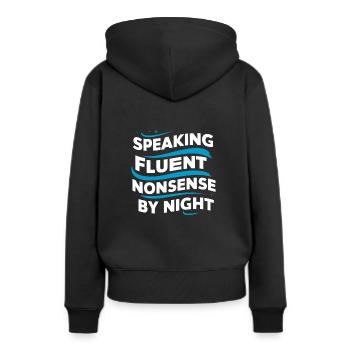 Parler dans le sommeil, Somniloquie, Parler dans le sommeil - Sweat à capuche Premium bio Femme - noir - Dos - Julia (174cm)