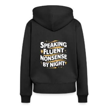 Parler dans le sommeil, Somniloquie, Parler dans le sommeil - Sweat à capuche Premium bio Femme - noir - Dos - Julia (174cm)