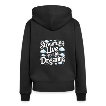 Parler dans le sommeil, Somniloquie, Parler dans le sommeil - Sweat à capuche Premium bio Femme - noir - Dos - Julia (174cm)