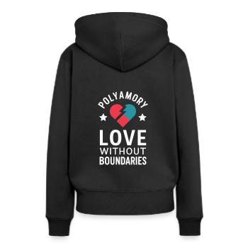 Communauté polyamoureuse Parentalité polyamoureuse - Sweat à capuche Premium bio Femme - noir - Dos - Julia (174cm)