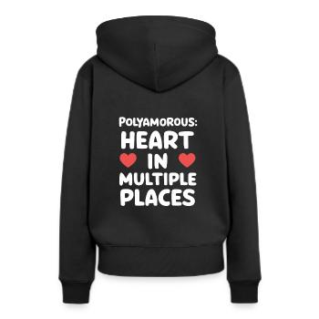 Communauté polyamoureuse Parentalité polyamoureuse - Sweat à capuche Premium bio Femme - noir - Dos - Julia (174cm)