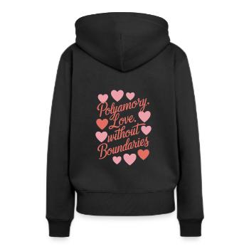 Communauté polyamoureuse Parentalité polyamoureuse - Sweat à capuche Premium bio Femme - noir - Dos - Julia (174cm)
