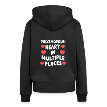 Communauté polyamoureuse Parentalité polyamoureuse - Sweat à capuche Premium bio Femme - noir - Dos - Julia (174cm)