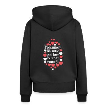 Communauté polyamoureuse Parentalité polyamoureuse - Sweat à capuche Premium bio Femme - noir - Dos - Julia (174cm)