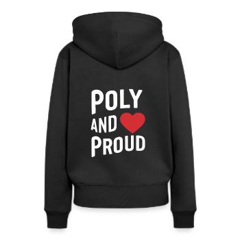Communauté polyamoureuse Parentalité polyamoureuse - Sweat à capuche Premium bio Femme - noir - Dos - Julia (174cm)
