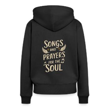 Musique chorale Chant religieux Musique confessionnelle - Sweat à capuche Premium bio Femme - noir - Dos - Julia (174cm)
