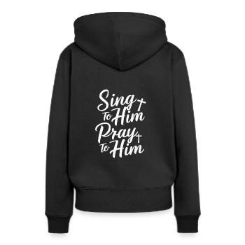 Musique chorale Chant religieux Musique confessionnelle - Sweat à capuche Premium bio Femme - noir - Dos - Julia (174cm)