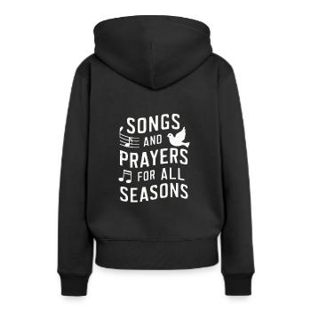 Musique chorale Chant religieux Musique confessionnelle - Sweat à capuche Premium bio Femme - noir - Dos - Julia (174cm)