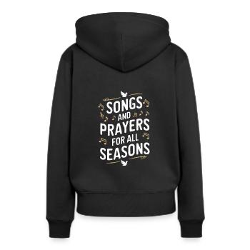 Musique chorale Chant religieux Musique confessionnelle - Sweat à capuche Premium bio Femme - noir - Dos - Julia (174cm)
