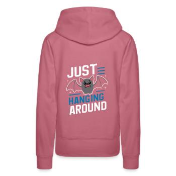 Emo Revival und Alternative Mode für Szene Kids - Frauen Premium Bio Hoodie - Malve - Hinten - Isabella (175cm)