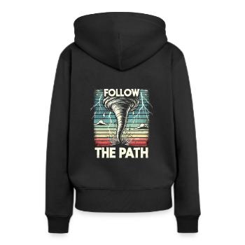 Erlebe Die Faszinierende Welt Des Tornadojagens - Frauen Premium Bio Hoodie - Schwarz - Hinten - Julia (174cm)