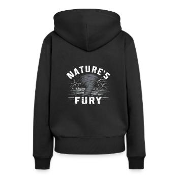 Erlebe Die Faszinierende Welt Des Tornadojagens - Frauen Premium Bio Hoodie - Schwarz - Hinten - Julia (174cm)
