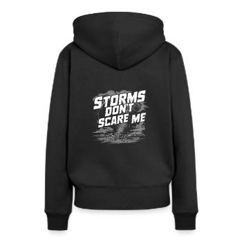 Erlebe Die Faszinierende Welt Des Tornadojagens - Frauen Premium Bio Hoodie - Schwarz - Hinten - Julia (174cm)