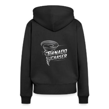 Erlebe Die Faszinierende Welt Des Tornadojagens - Frauen Premium Bio Hoodie - Schwarz - Hinten - Julia (174cm)