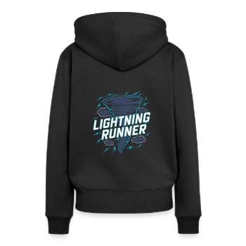 Erlebe Die Faszinierende Welt Des Tornadojagens - Frauen Premium Bio Hoodie - Schwarz - Hinten - Julia (174cm)