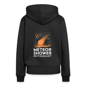 Stargazing And Meteor Shower Enthusiast - Frauen Premium Bio Hoodie - Schwarz - Hinten - Julia (174cm)