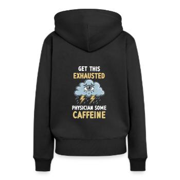 Überwältigende Erschöpfung und Burnout Symptome - Frauen Premium Bio Hoodie - Schwarz - Hinten - Julia (174cm)