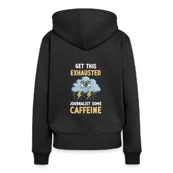 Erschöpfung Und Burnout Bei Überarbeiteten - Frauen Premium Bio Hoodie - Schwarz - Hinten - Julia (174cm)