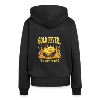 Goldrausch Abenteuer Goldsucher Schatzsuche - Frauen Premium Bio Hoodie - Schwarz - Hinten - Julia (174cm)