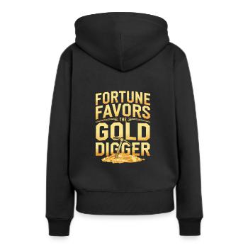 Goldrausch Abenteuer Goldsucher Schatzsuche - Frauen Premium Bio Hoodie - Schwarz - Hinten - Julia (174cm)