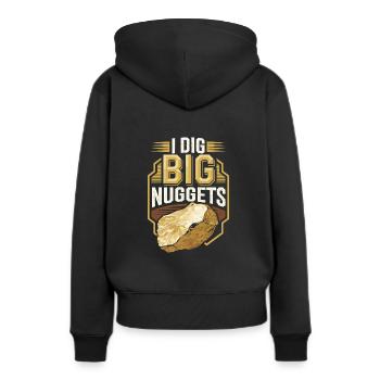 Goldrausch Abenteuer Goldsucher Schatzsuche - Frauen Premium Bio Hoodie - Schwarz - Hinten - Julia (174cm)