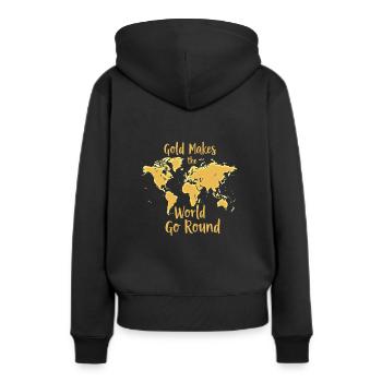 Goldrausch Abenteuer Goldsucher Schatzsuche - Frauen Premium Bio Hoodie - Schwarz - Hinten - Julia (174cm)
