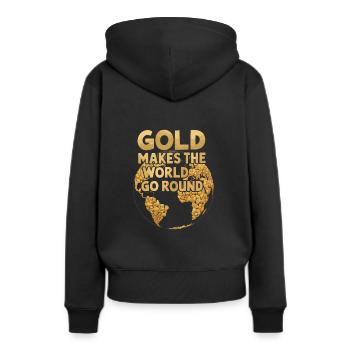 Goldrausch Abenteuer Goldsucher Schatzsuche - Frauen Premium Bio Hoodie - Schwarz - Hinten - Julia (174cm)