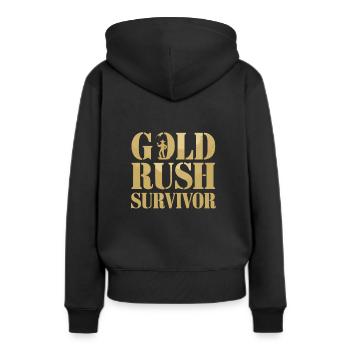Goldrausch Abenteuer Goldsucher Schatzsuche - Frauen Premium Bio Hoodie - Schwarz - Hinten - Julia (174cm)