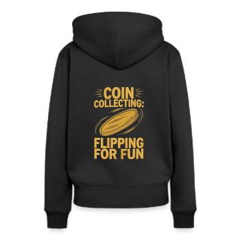 Coin Collector Coin Collection Numismatic History - Women’s Premium Organic Hoodie - black - Back - Julia (174cm)