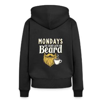 Bearded Professional Work Life Beard Pride Bearded - Frauen Premium Bio Hoodie - Schwarz - Hinten - Julia (174cm)
