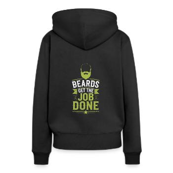 Bearded Professional Work Life Beard Pride Bearded - Frauen Premium Bio Hoodie - Schwarz - Hinten - Julia (174cm)