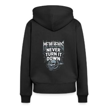 Metalhead's Ultimate Thrash Metal Playlist Vibes - Frauen Premium Bio Hoodie - Schwarz - Hinten - Julia (174cm)